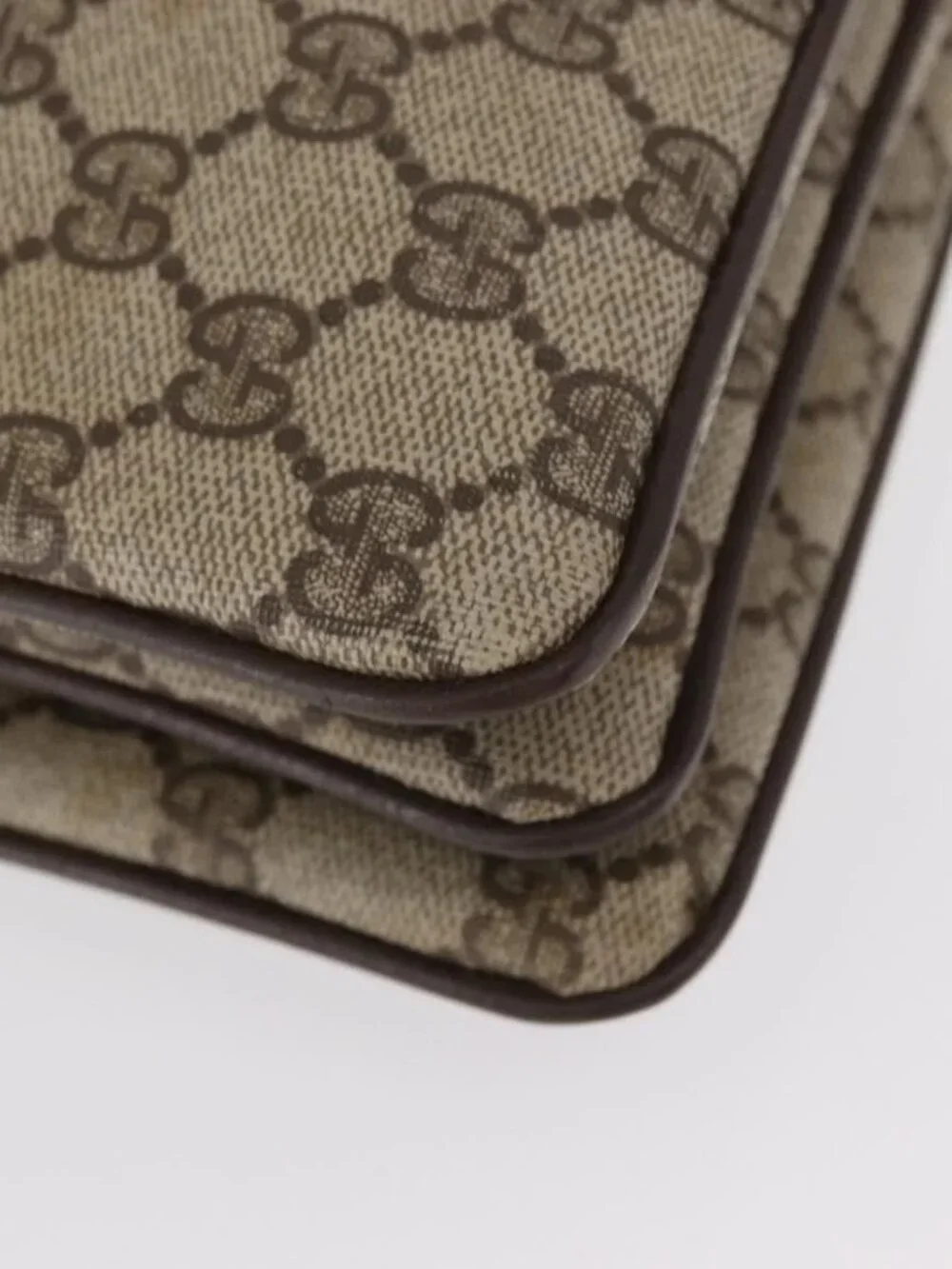 GUCCI GG Supreme Web Sherry Line Bag PVC Beige Gold 41 001 4085 Auth 158517 - Picture 4 of 16